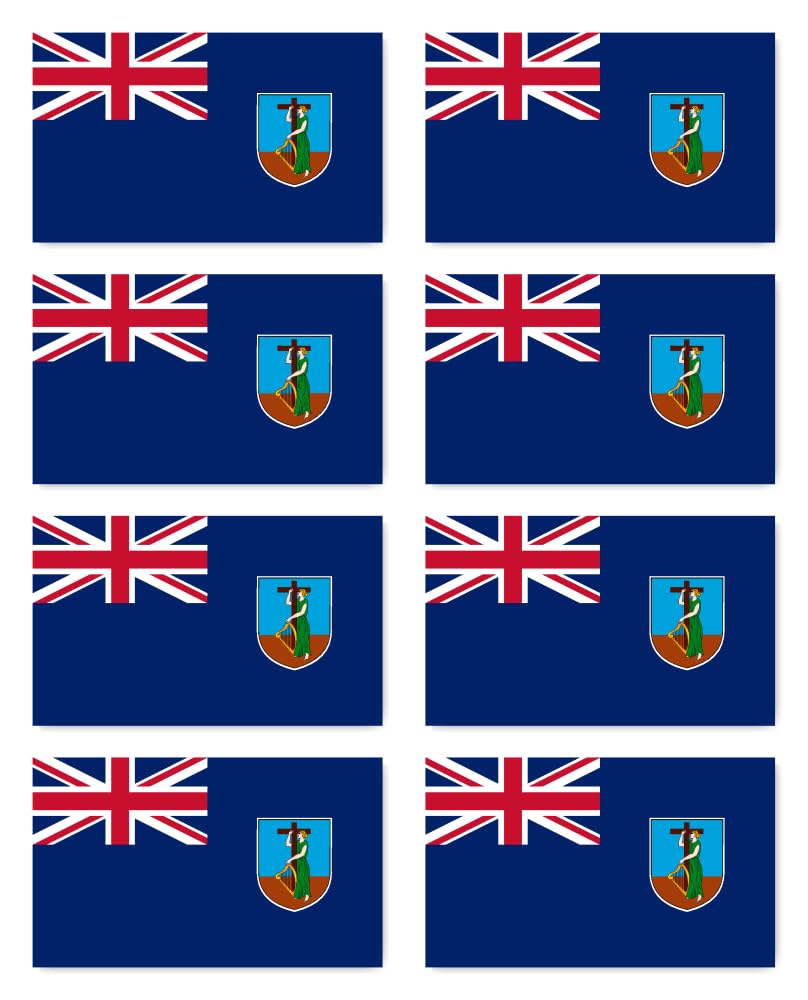 Havati Stickers: 100 X 60 Mm, Pack Of 8 – Flag – Montserrat – Ms – For Car, Suitcase, Laptop And More
