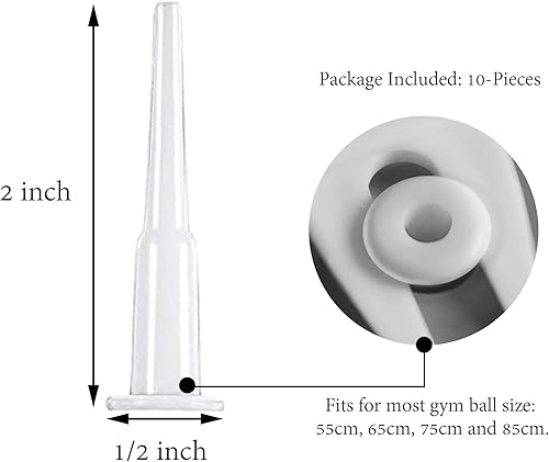 Miniatura 2 de SogYupk - 10 unidades de pelota inflable de yoga para ejercicio de fitness, piscina, tapón de aire