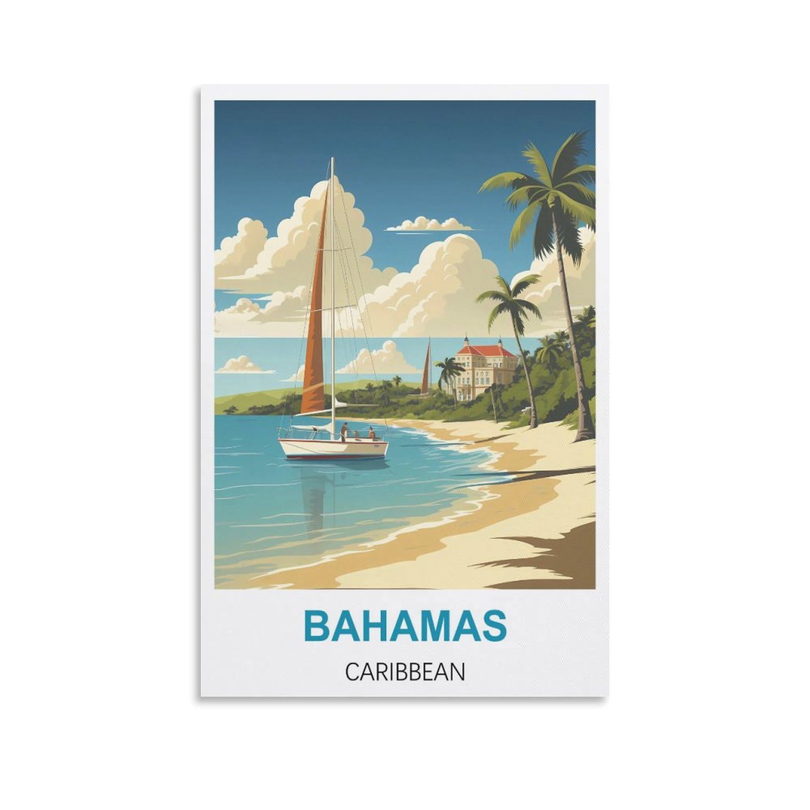 Metal Tin Sign Plaque Poster,Bahamas Caribbeans,Vintage Plaques Poster Plaque Decor Retro Posters Gallery Wall Art Print 15x30cm