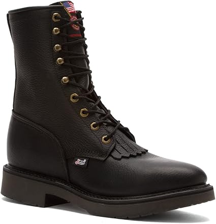 justin black work boots