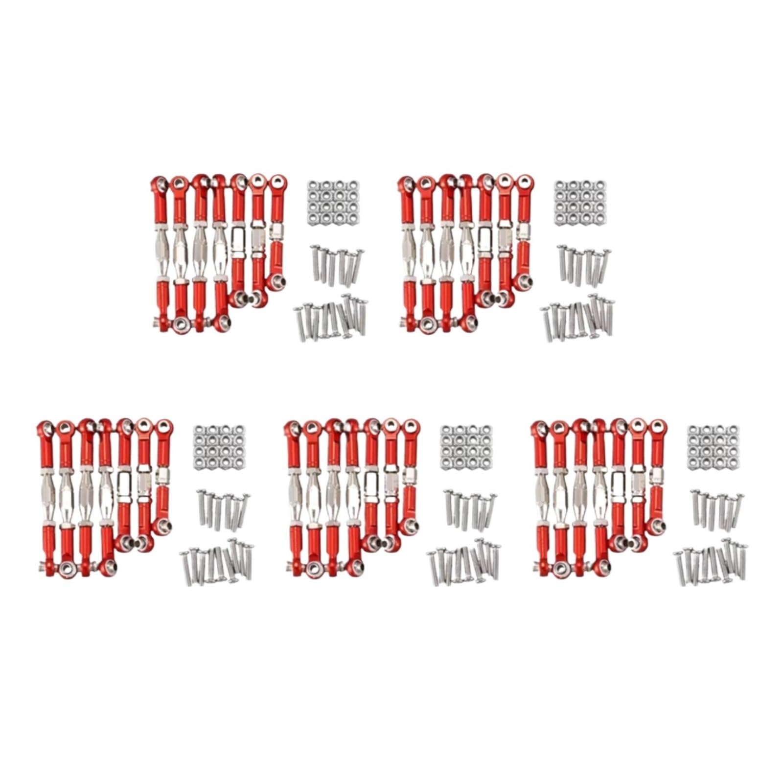 Rc Special Connecting Rod for Wltoys 144001 1/14 10X Metal Linkage Servo Pull Tie Rod Set Red RC Car Tracked Vehicle Parts and Accessories Upgrade Replacement Use
