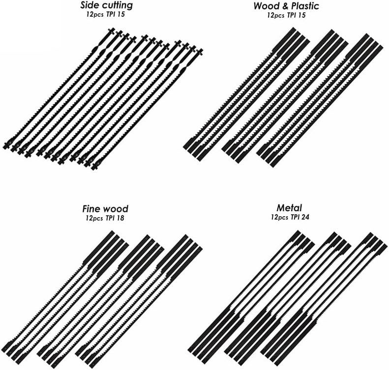 105 Mm 4-Inch Scroll Saw Blade Pin End For MS20 MS20-01 MS51-01 MS52-01 MS53-01 15/18/24 TPI 48 Pack