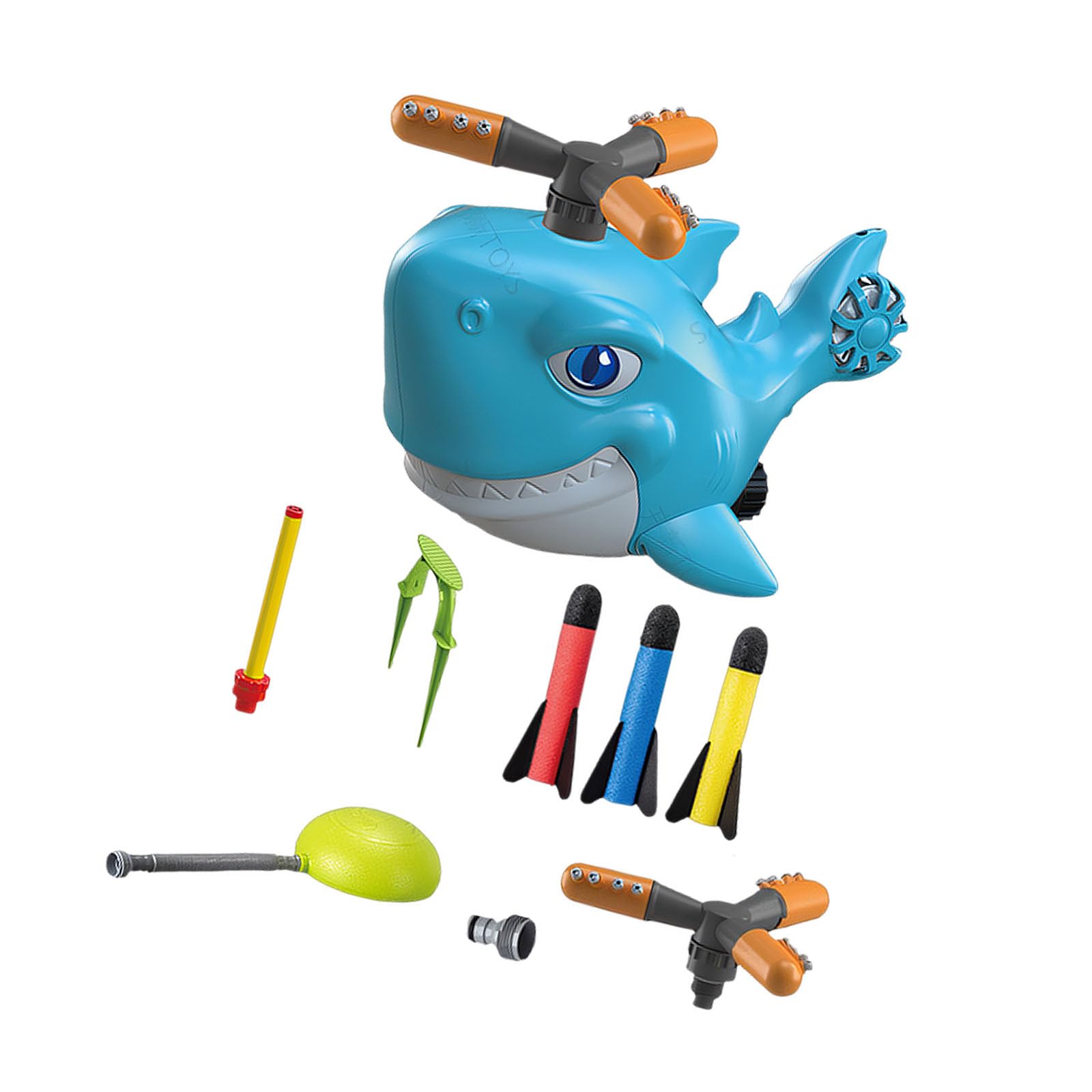 Emocionante juego de objetos voladores de propulsión de agua de dos modos inspirado en el mar profundo entretenimiento para jugar en la piscina, muñecas de ducha seguras