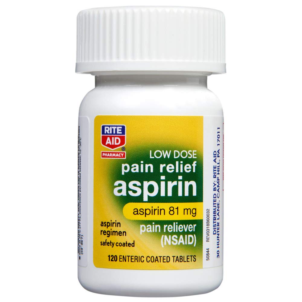 Rite Aid Aspirin Enteric Tablets, 81 mg Aspirin 120 ct, Low Dose