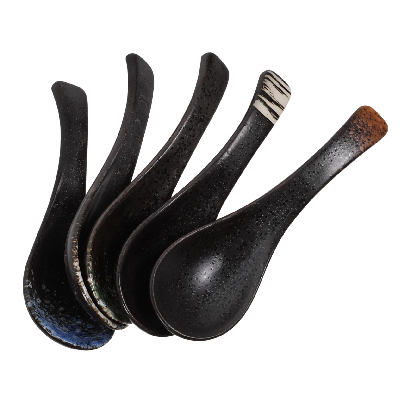 iplusmile 20piezas Cucharas De Cerámica Para Sopa Asiática Cucharas De Ramen y Arroz Elegantes y Prácticas Para Uso Casa y Restaurantes