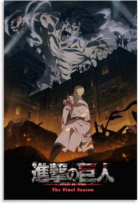 Amazon Com Pictures Arts Craft For Home Wall Decor Gift Anime Attack On Titan The Final Season 4 Poster Character Abstract Art Painting 08x12inch x30cm Posters Prints