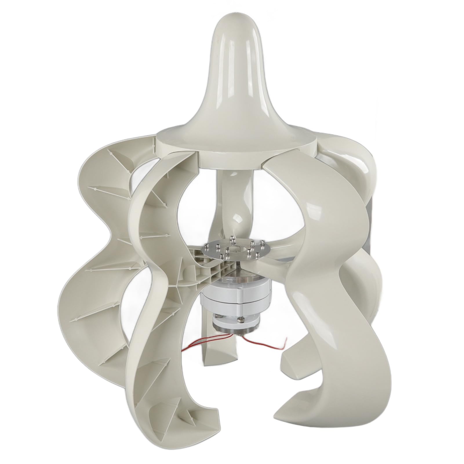 Kit Generatore Eolico 12V 24V Ad Albero Verticale con 5 Pale per Uso Esterno a Energia Solare Domestica (200 W)