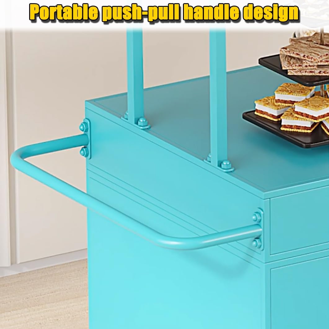 Carrello mobile del fornitore dell'alimento, carrelli alimentari portatili con il baldacchino e i cassetti di stoccaggio, Banco di mostra dell'alimento del metallo per la stalla del mercato