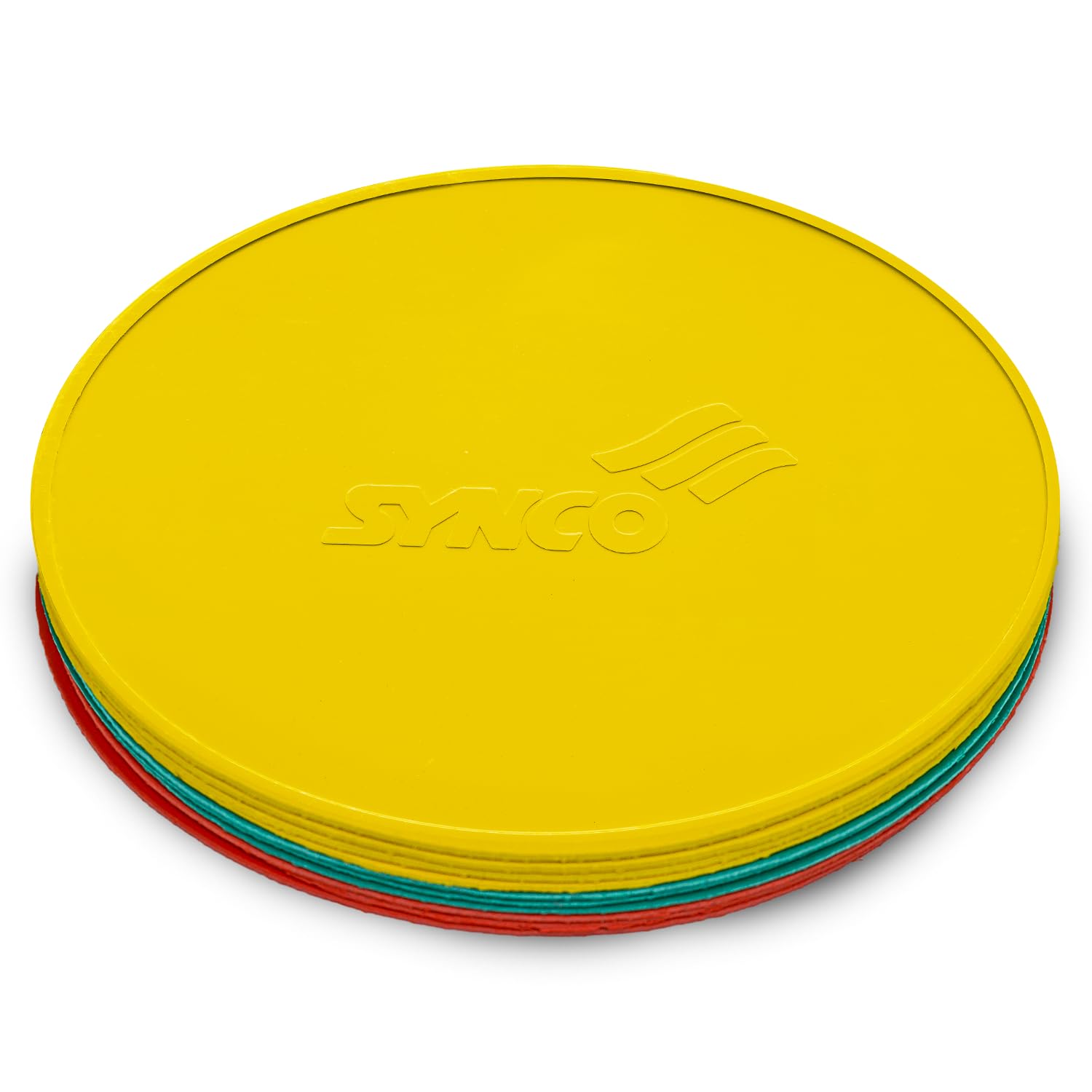 Synco Spot Markers (Pack of 10) Agility Flat Rubber Markers with Diamond Textured Grip for Soccer, Basketball, Speed Agility Training and Drills | for Kids/Adult (Multicolor)
