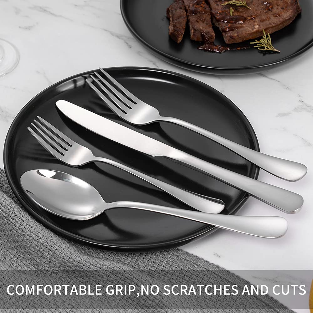 Xingjiake 20-piece Silverware Set with Steak Knives For 4, Flatware Cutlery Set, Stainless Steel Forks And Spoons Silverware Set, Kitchen Utensils Set, Dishwasher Safe view 6