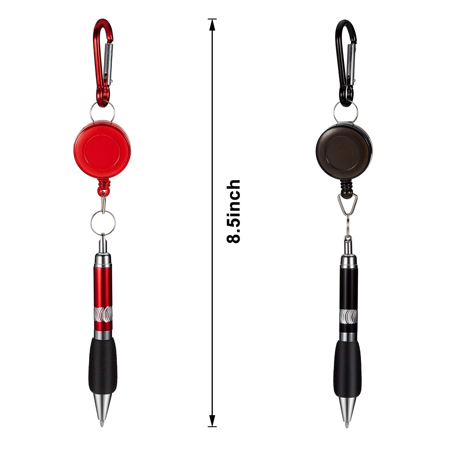 Outus 12 Pieces Retractable Pull Clip Pen Retractable Reel Holder 3-in-1 Handy Badge Reel Pen Belt Keychain Clip for Nurses, Colleagues - Image 2