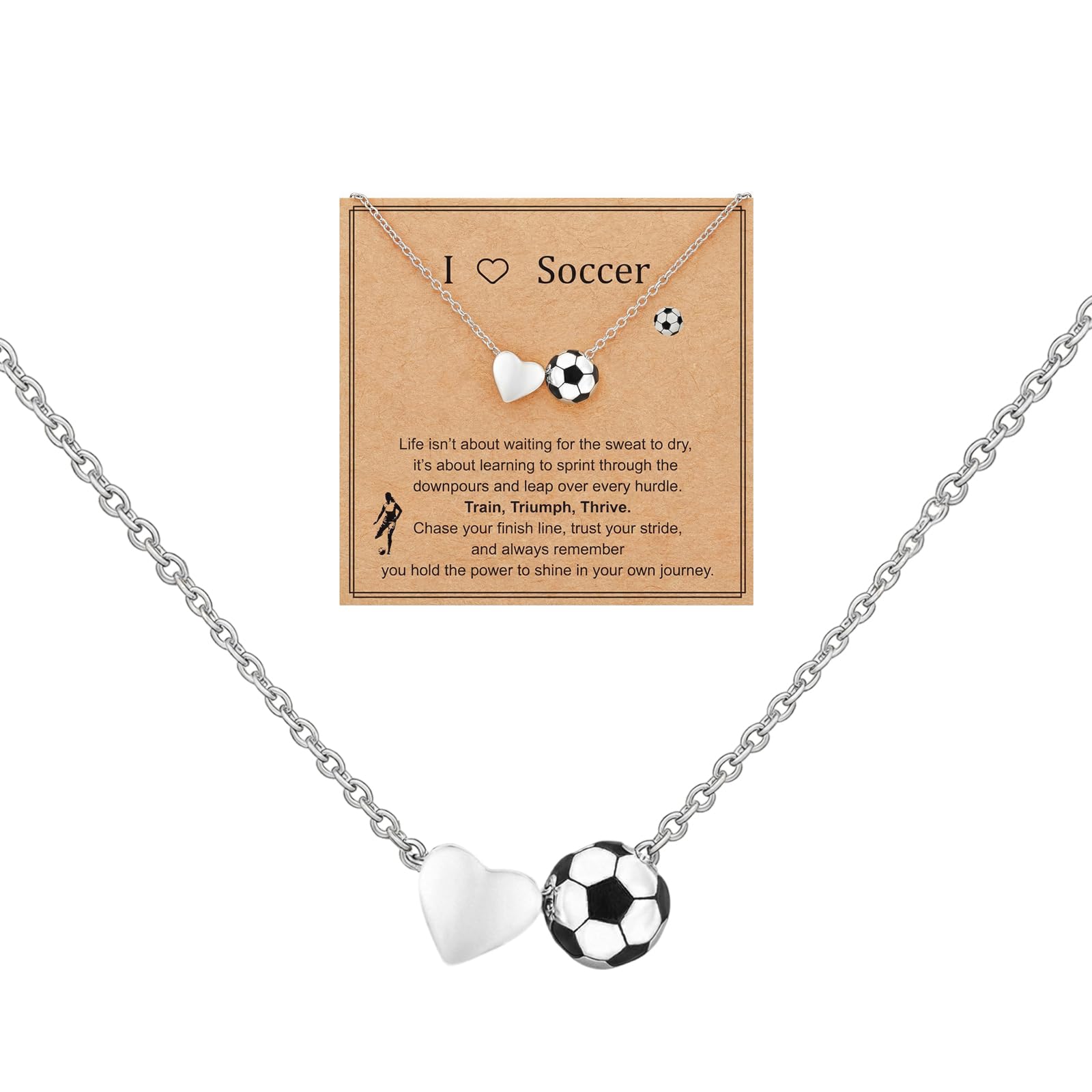 Collana da uomo girocollo da donna, con ciondolo a sfere, per sport, regali di calcio, 41-50 cm, per uomini e ragazzi