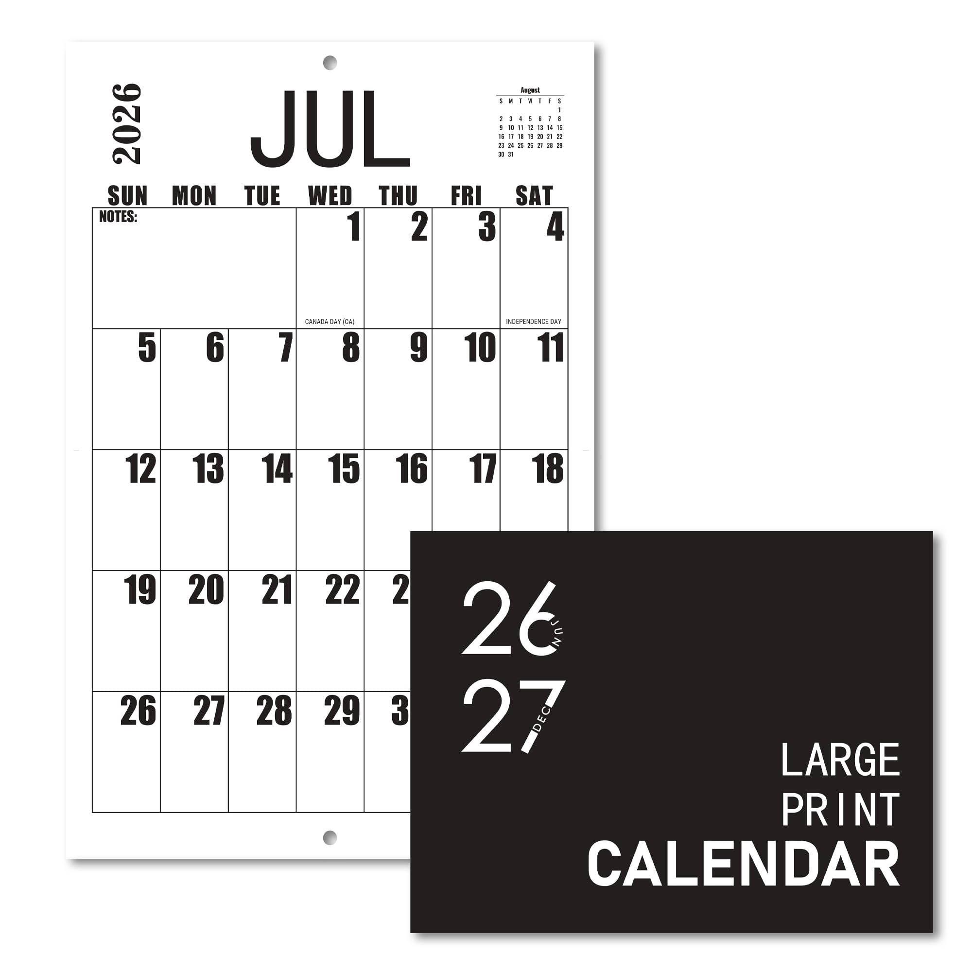 Zempfoal Large Wall Calendar 2026-2027