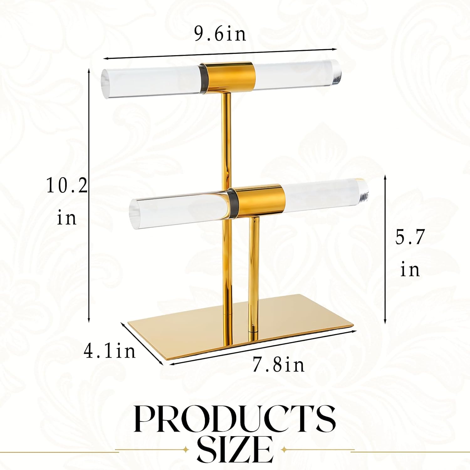 Display Stand Acrylic Jewelry Towers - Stainless Steel Long Necklaces Stand 2-Tier Crystal Tabletop Jewelry Organizer Home Decor for Store Boutique Vendors - Image 5