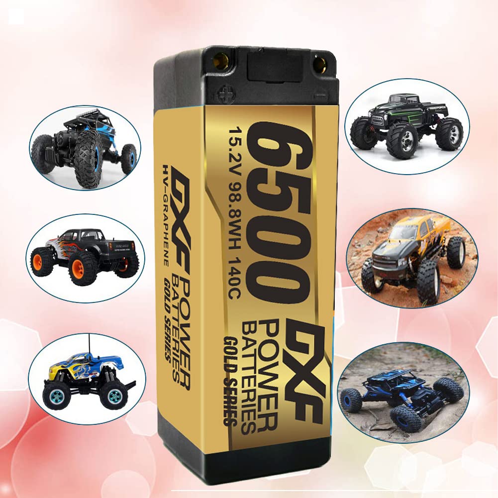 DXF Batteria LiPo 4S 15.2V 6500mAh 140C HV Spina EC5 Auto RC 1/8 1/10 Truck Buggy Monster Alte Prestazioni Potente Robusta Gare Racing Modellismo 1 Pezzo