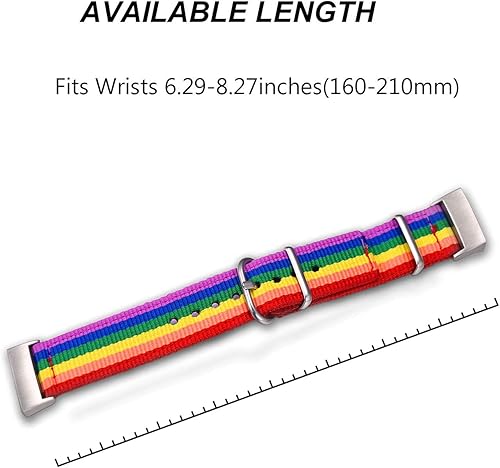 Miniatura 2 de Bandmax Correas de arcoíris compatibles con Fitbit Charge 3 Smartwatch, grabado, disponible LGBT Pride nailon Charge 3, correas de reloj duraderas,