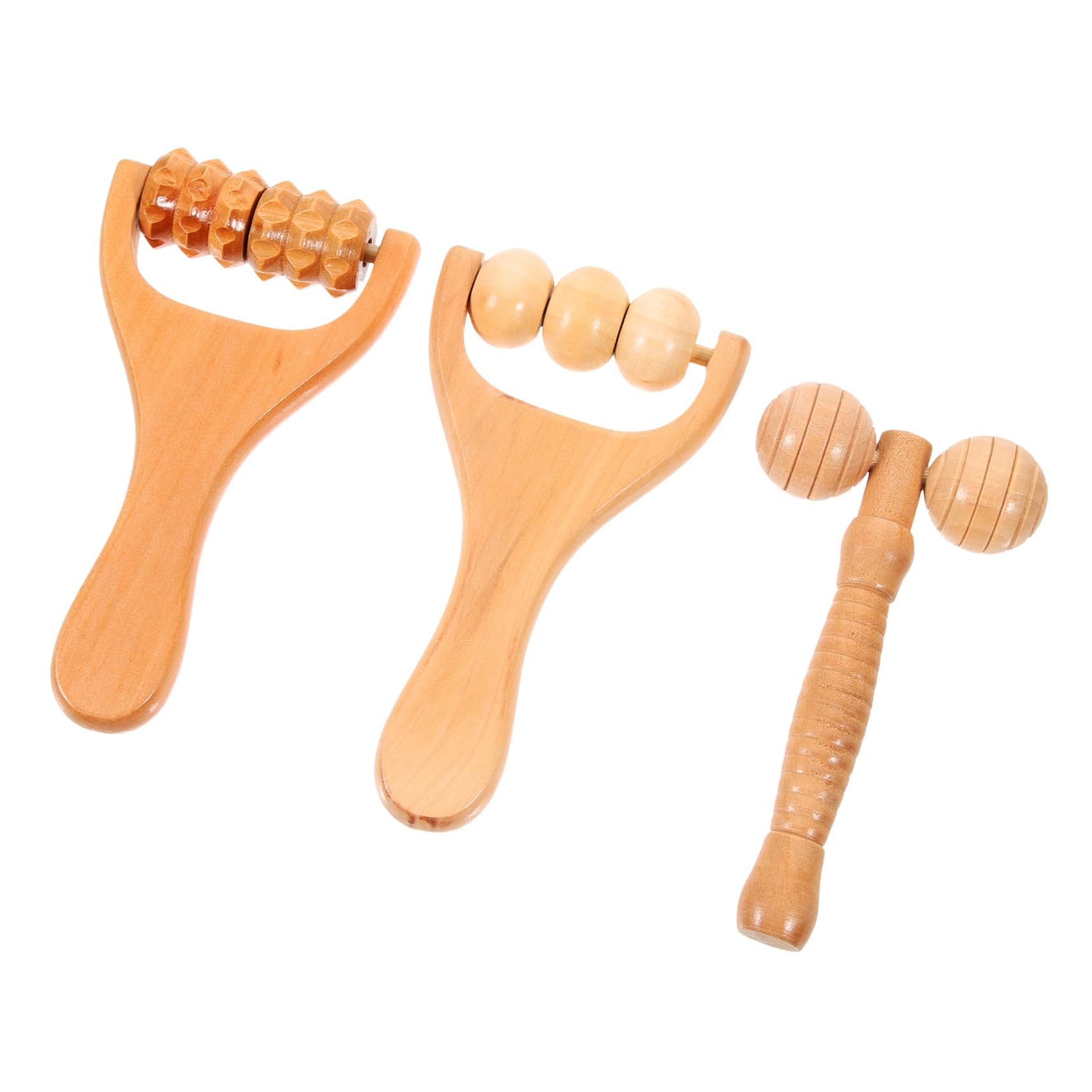 Healvian 12piezas Rodillo De Masaje De Madera Para Espalda y Cuello De Maderoterapia Manual Masajeador De Portátil y Para Casa y