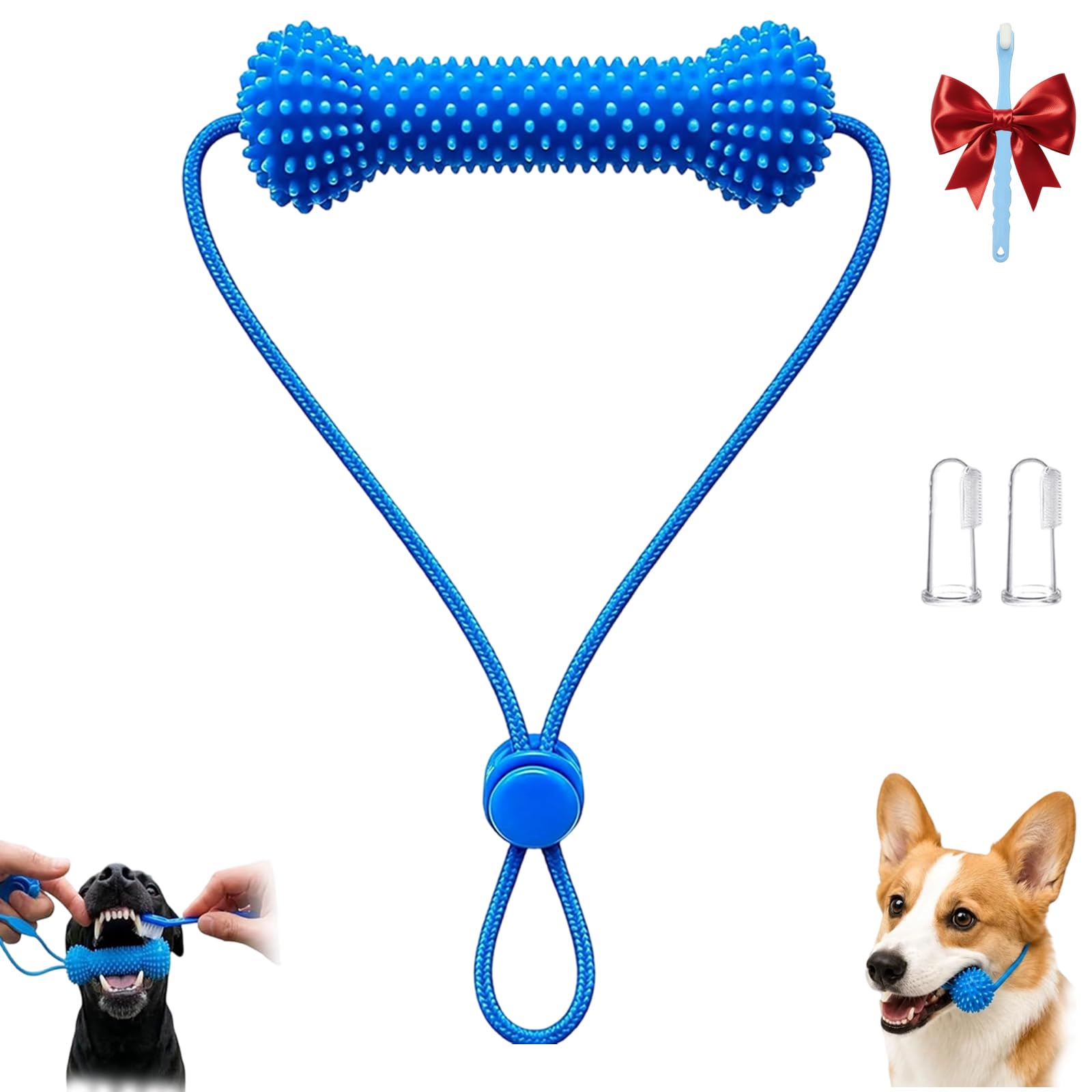 Ruileyou Dual-Action Canine Dental Prop, Dog Mouth Opener for Teeth, Dog Dental Chew Toy for Easier Teeth Brushing, Teeth Cleaning Tools for Small, Medium and Large Dogs (1pc)