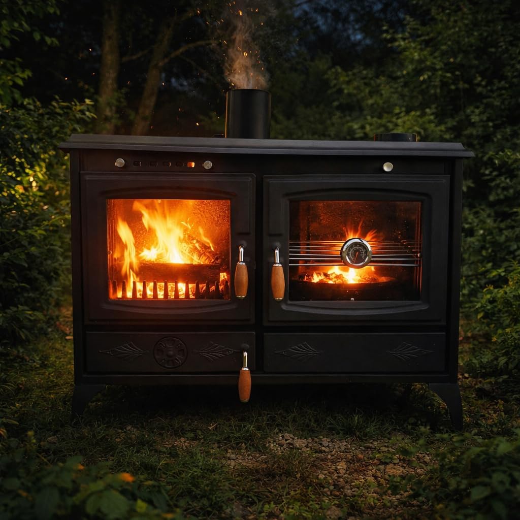 Dorello Portable Wood Burning Camping Stove with Oven Outdoor Camp Cooking Stove for Tent Camping Hiking and Picnic