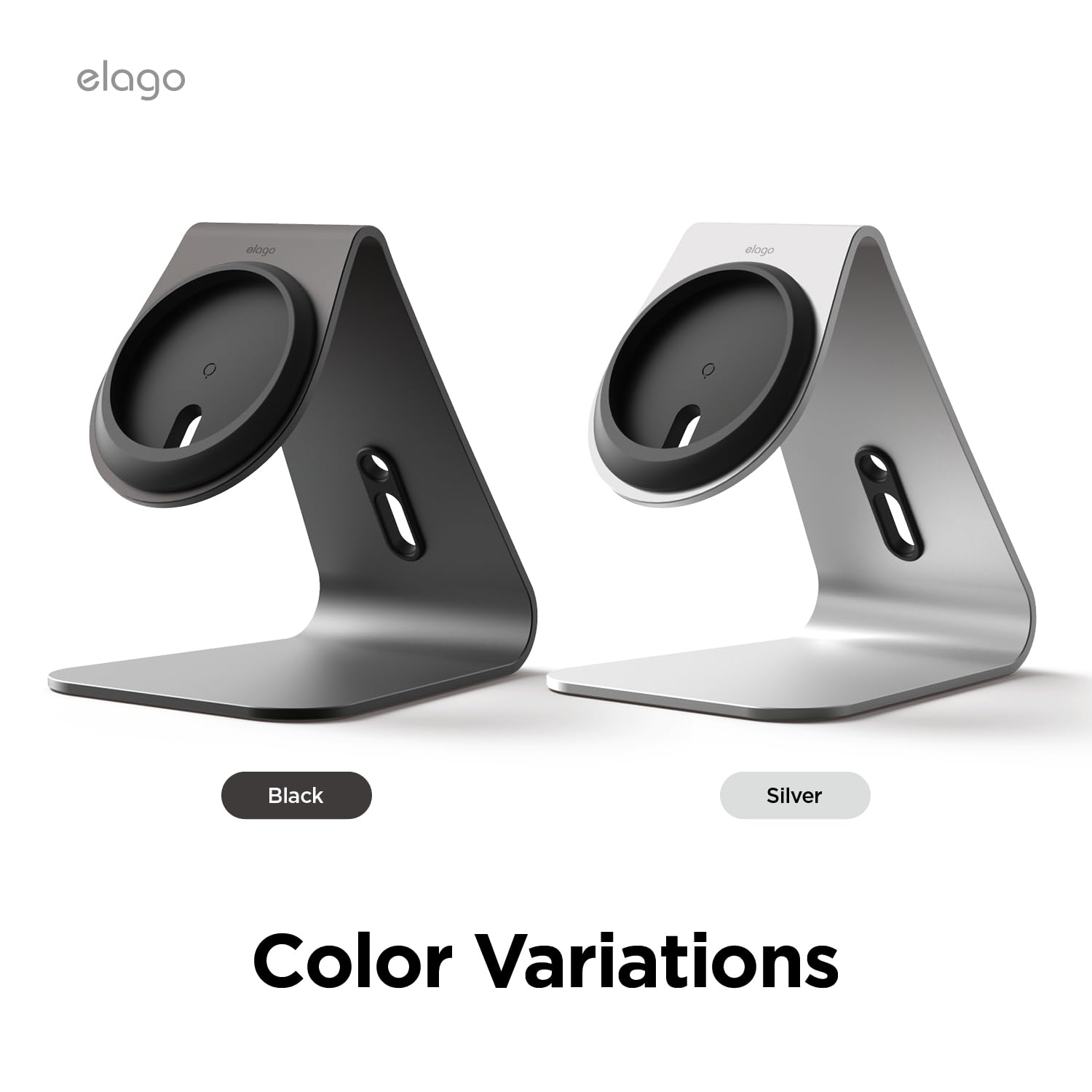 elago Stojak do Ładowania MS4 do Ładowarki MagSafe | Aluminiowy Stojak, Brak Ładowarki Bezprzewodowej, Tryb Gotowości iOS (Srebrny)