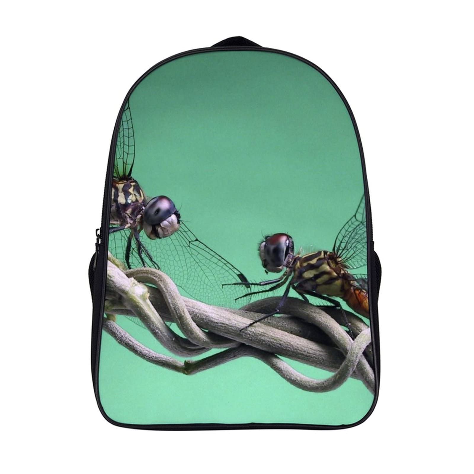 Sac à dos 3D cool imprimé libellule avec grand compartiment de cours