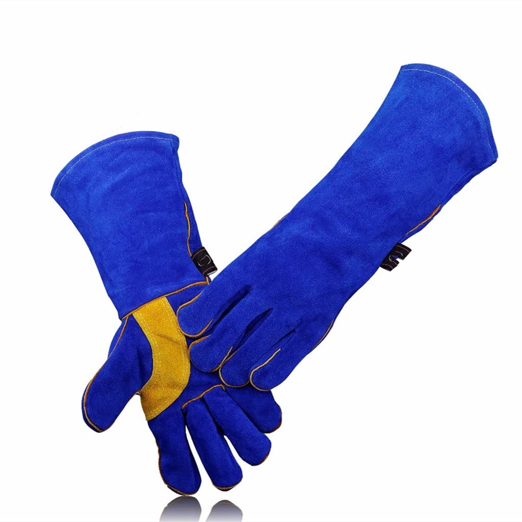 Guantes De Cuero For Soldar, Resistentes Al Calor, For Soldador, Horno, Chimenea, Manejo Animales, Barbacoa