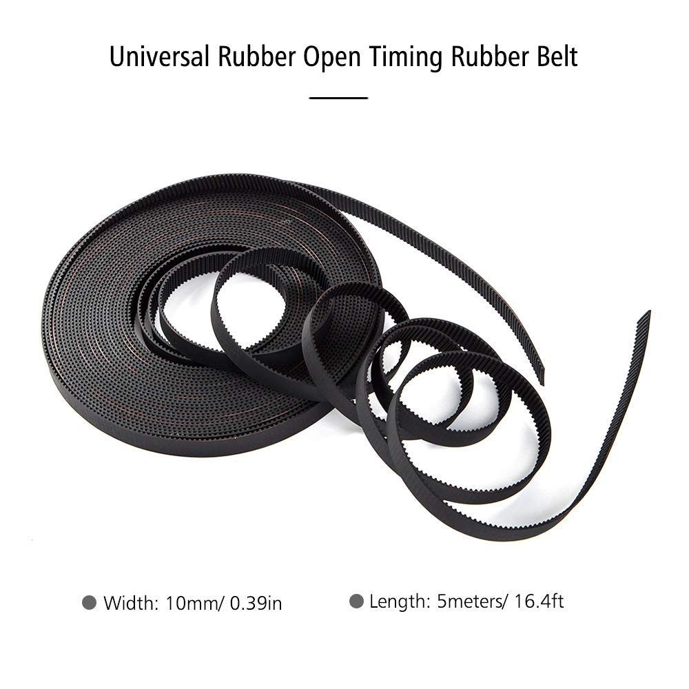 parti della stampante Parti Cinghia di gomma di distribuzione aperta GT2 universale in gomma rinforzata con fibra di vetro 10 mm 5 metri 1 pz per parti di riparazione della stampante 3D (dimensioni: 1