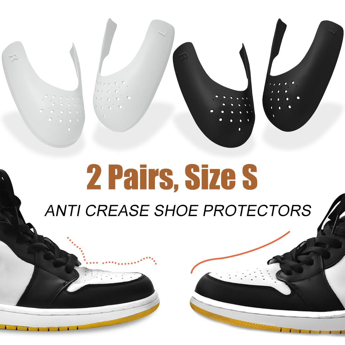 2 Pares Protector De Zapatillas, Escudo De Zapatos, Protector Contra Arrugas Para Zapatos, Protectores De Zapatillas Para Arrugas, Protector Antiarrugas Para Zapatillas Para Mujeres Hombres