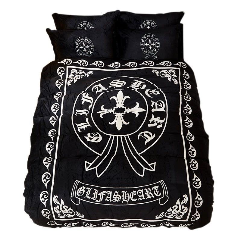 Amazon.co.jp: Chrome Hearts 4 Piece Bedding Cover Set Fitted