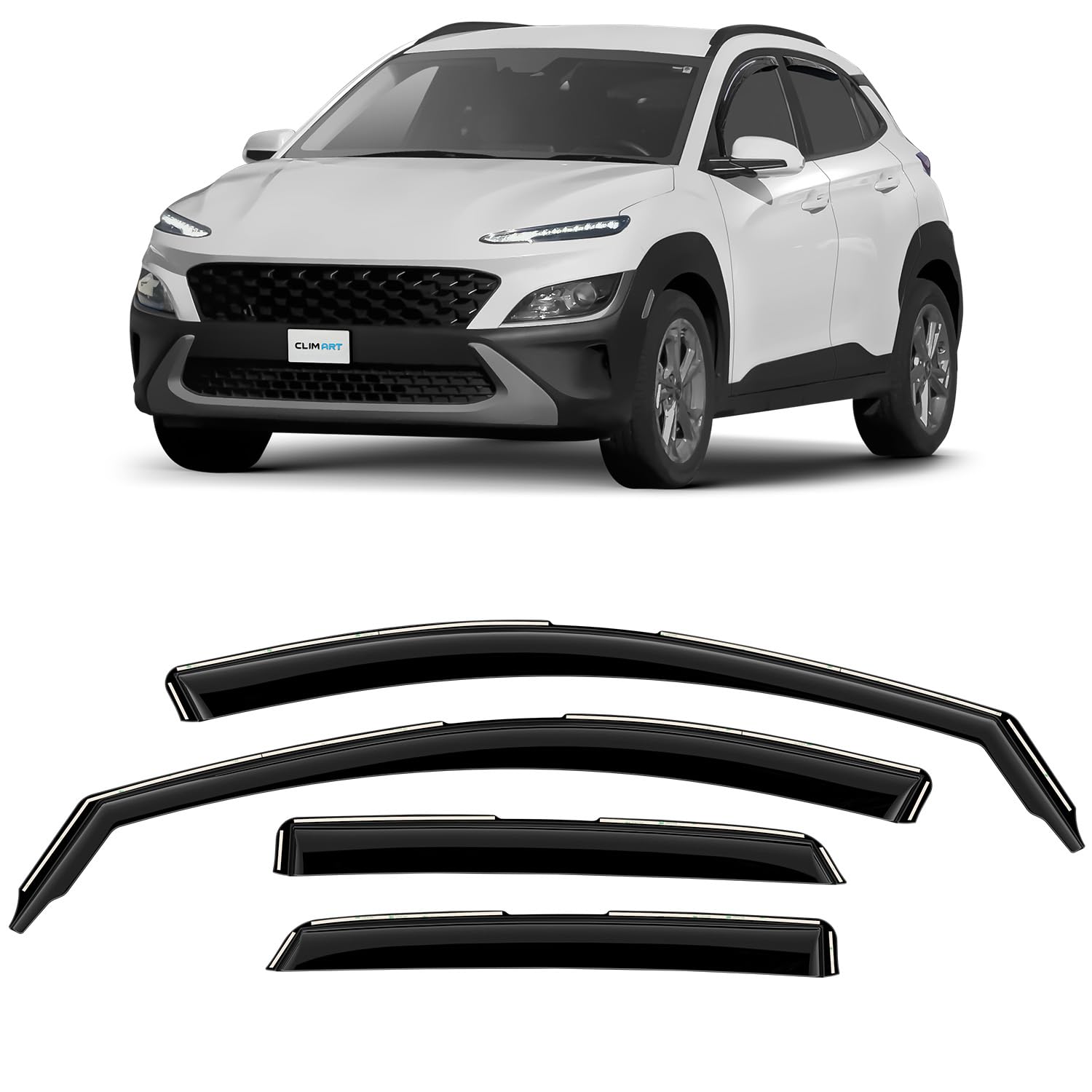 CLIM ART Déflecteurs pour/Compatible avec Hyundai Kona 17-23 - Canal 4Pc.