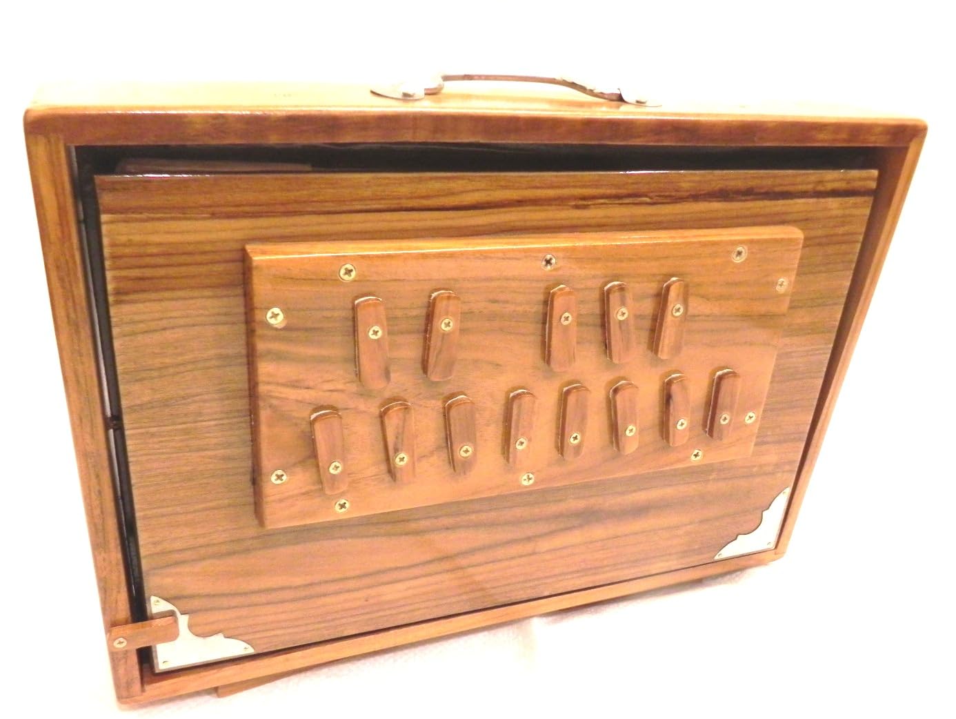 Boîte Shruti, en bois de pin, média C, en laiton, 38,1 x 25,4 x 7,62 cm, avec sac, C-a-C, accordé à 440, instrument Surpeti pour yoga, kirtan, voix