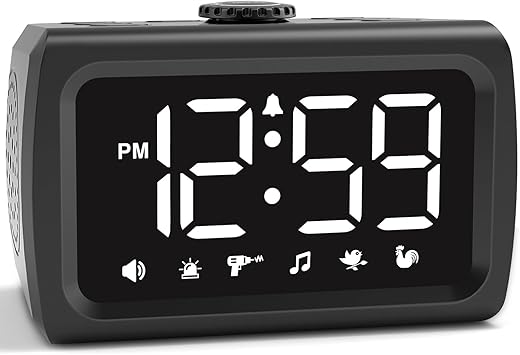 Peakeep 115 d B Super Loud Alarm Clock for Heavy Sleepers, 5 30 Min Alarm/Snooze Duration review