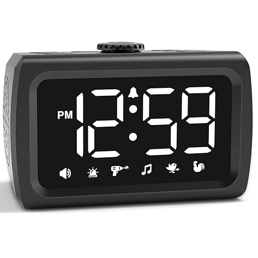 Peakeep 115 d B Super Loud Alarm Clock for Heavy Sleepers, 5 30 Min Alarm/Snooze Duration product