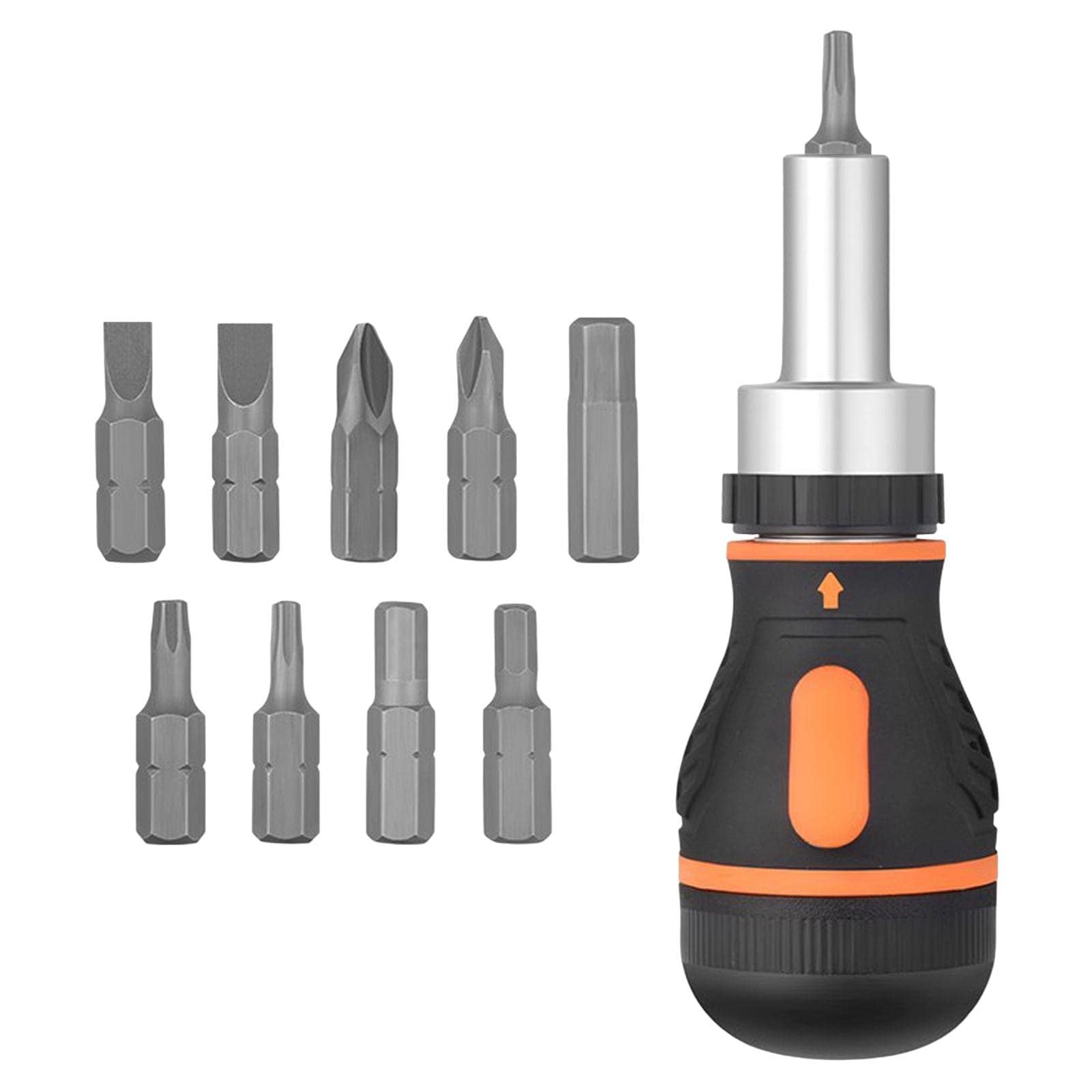 Keloc Big Head Multi Screwdriver | Ratchet Screwdriver With Magnetic Tips | Adjustable Repair Tool For Car Maintenance, Home Improvement Maintenance, Electrician Maintenance