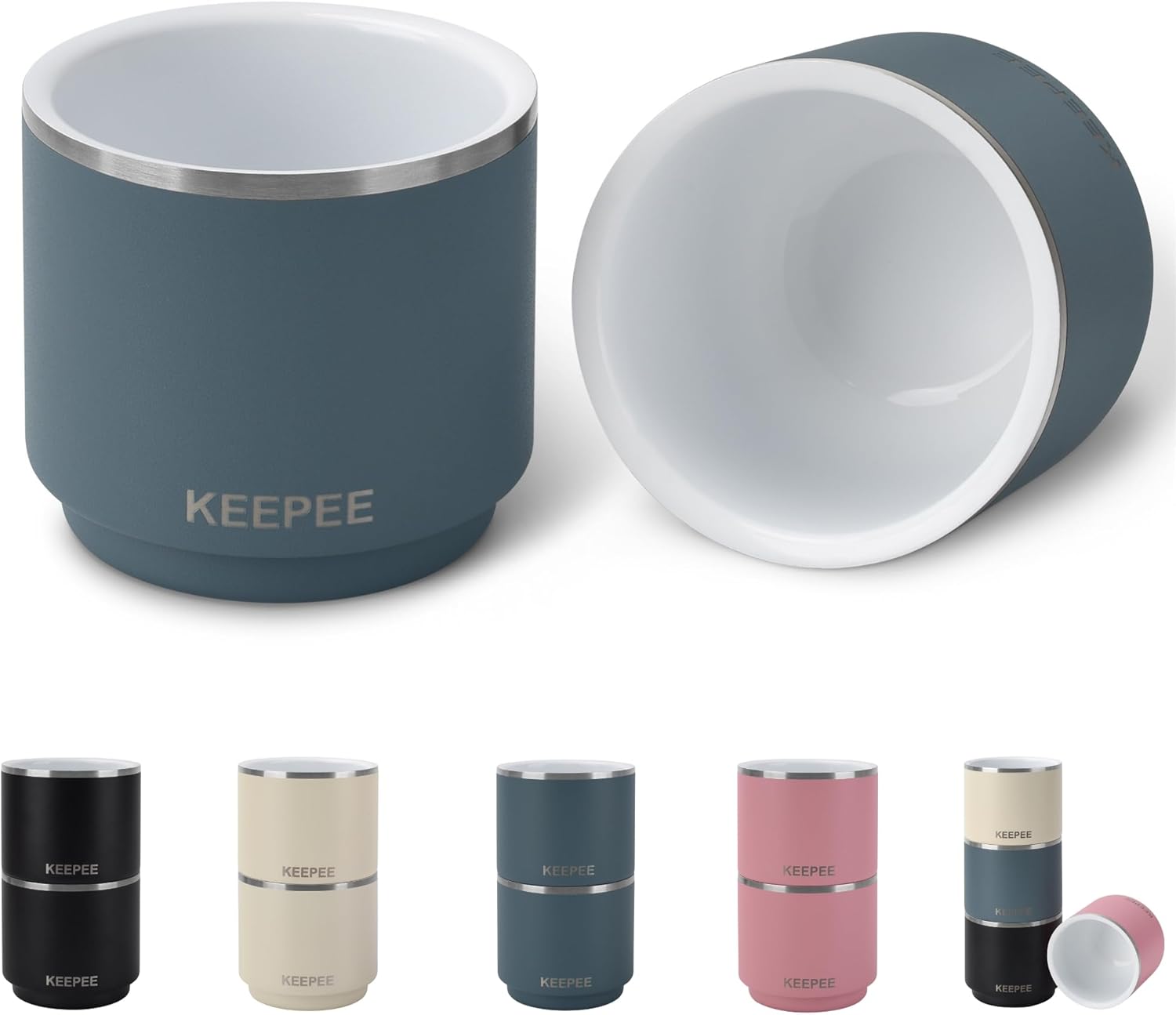 Insulated Stainless Steel Espresso Cups with Ceramic