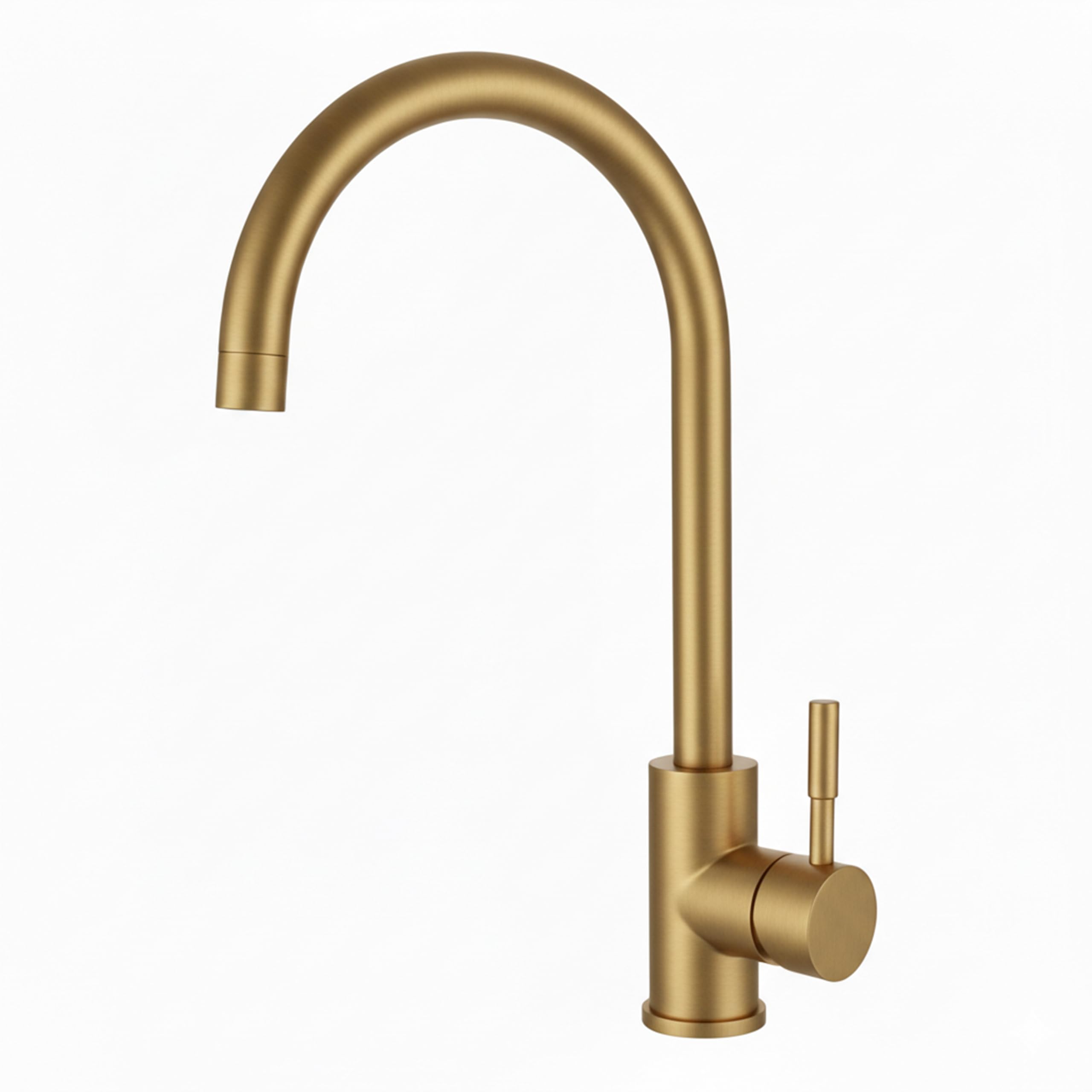 MELTA. Robinet Cuisine Pivotant 360° – Mitigeur Évier Arc Élevé en Acier Inoxydable, Robinet Cuisine avec Levier Unique, Robinet Évier Cuisine Moderne, Installation Facile (OR BROSSÉ) - 1