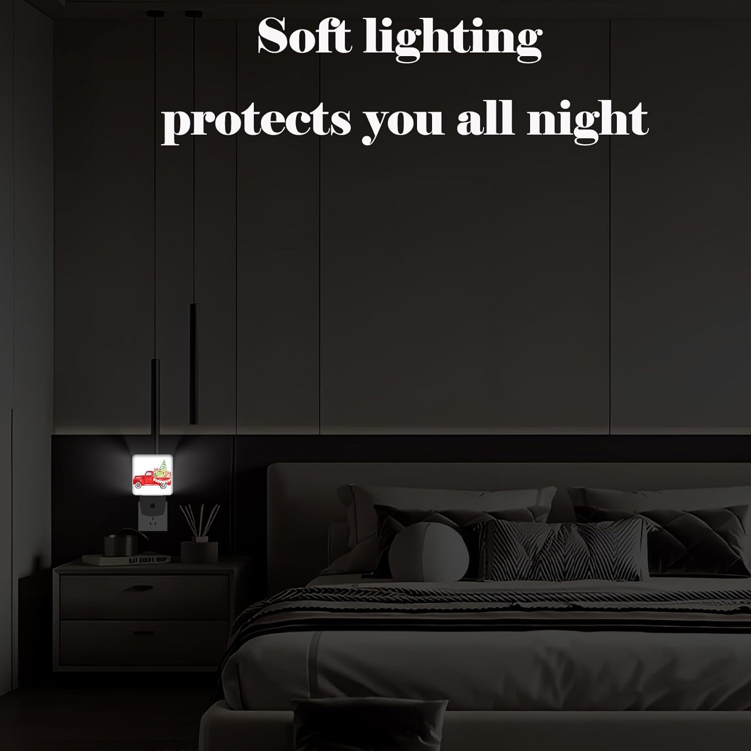 Retro Truck with Christmas Tree Night Light,Plug-in Night Lights with Dusk to Dawn Sensor for Stairway,Hallway,Bedroom Sleep Friendly Ideal for Women/Girls/Boys Gift,0.5w - Image 7