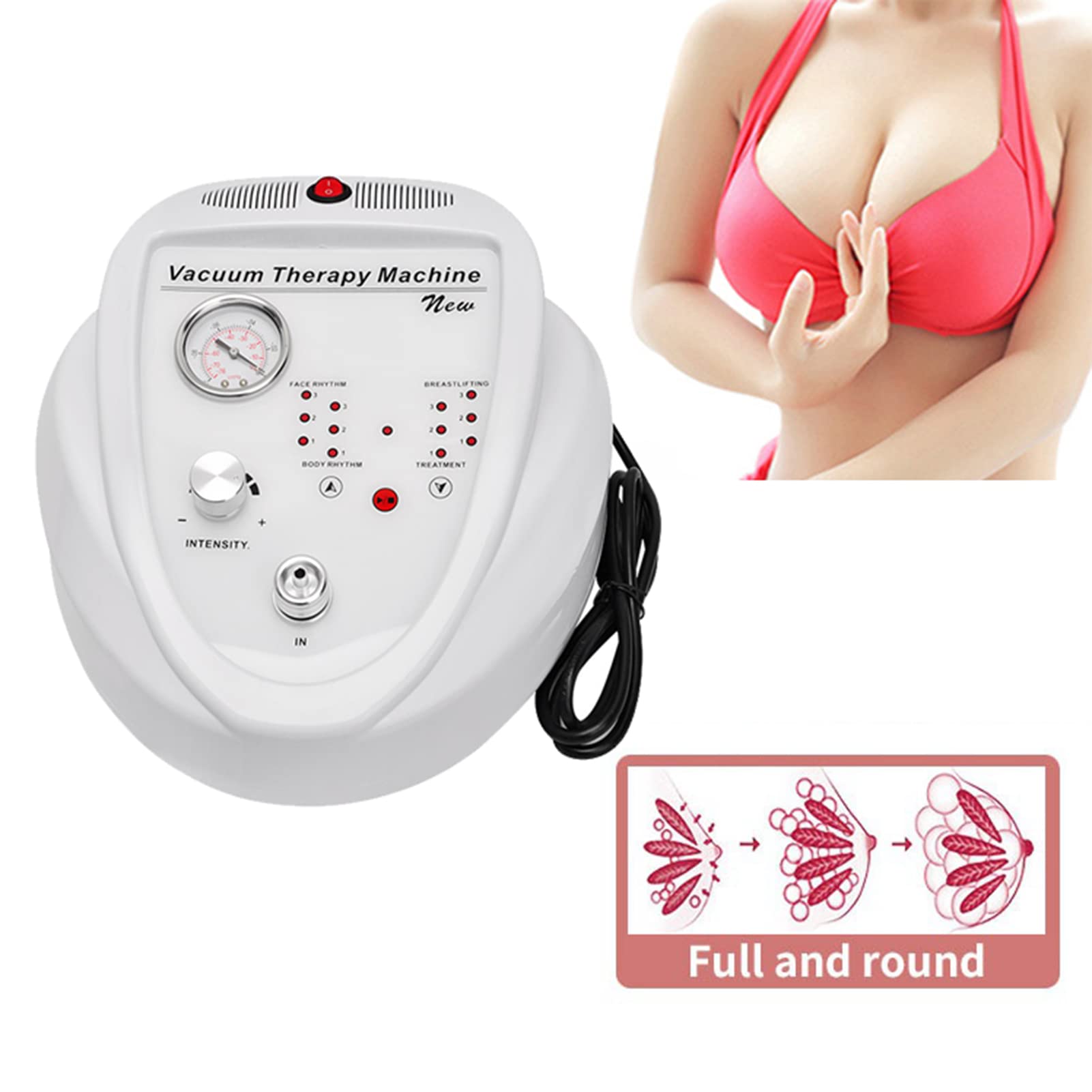 Macchina per la Bellezza del Corpo, Macchina per Terapia del Vuoto, Cura della Pelle Massaggiatore per Il Corpo Braccio Vita Sollevamento e miglioramento delle Gambe con Set di coppettazione 30 tazz