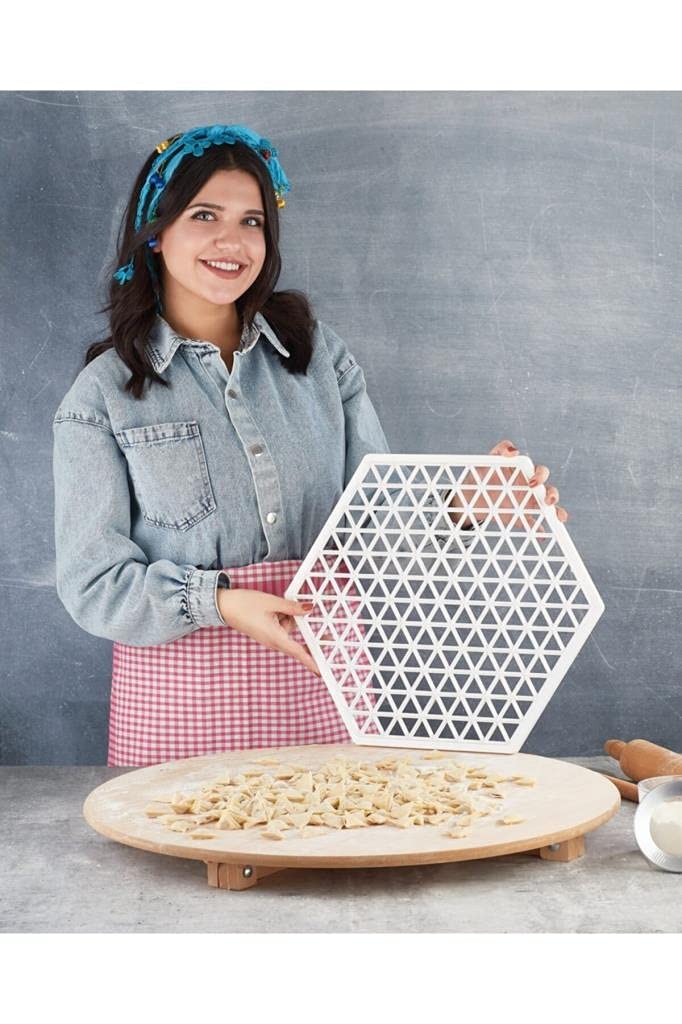 Vip Ahmet Shaper Gnocchi Manti a forma di Manti Kalibi Museruola Pelmeni 213 fori 44 cm forma triangolare, vip-35