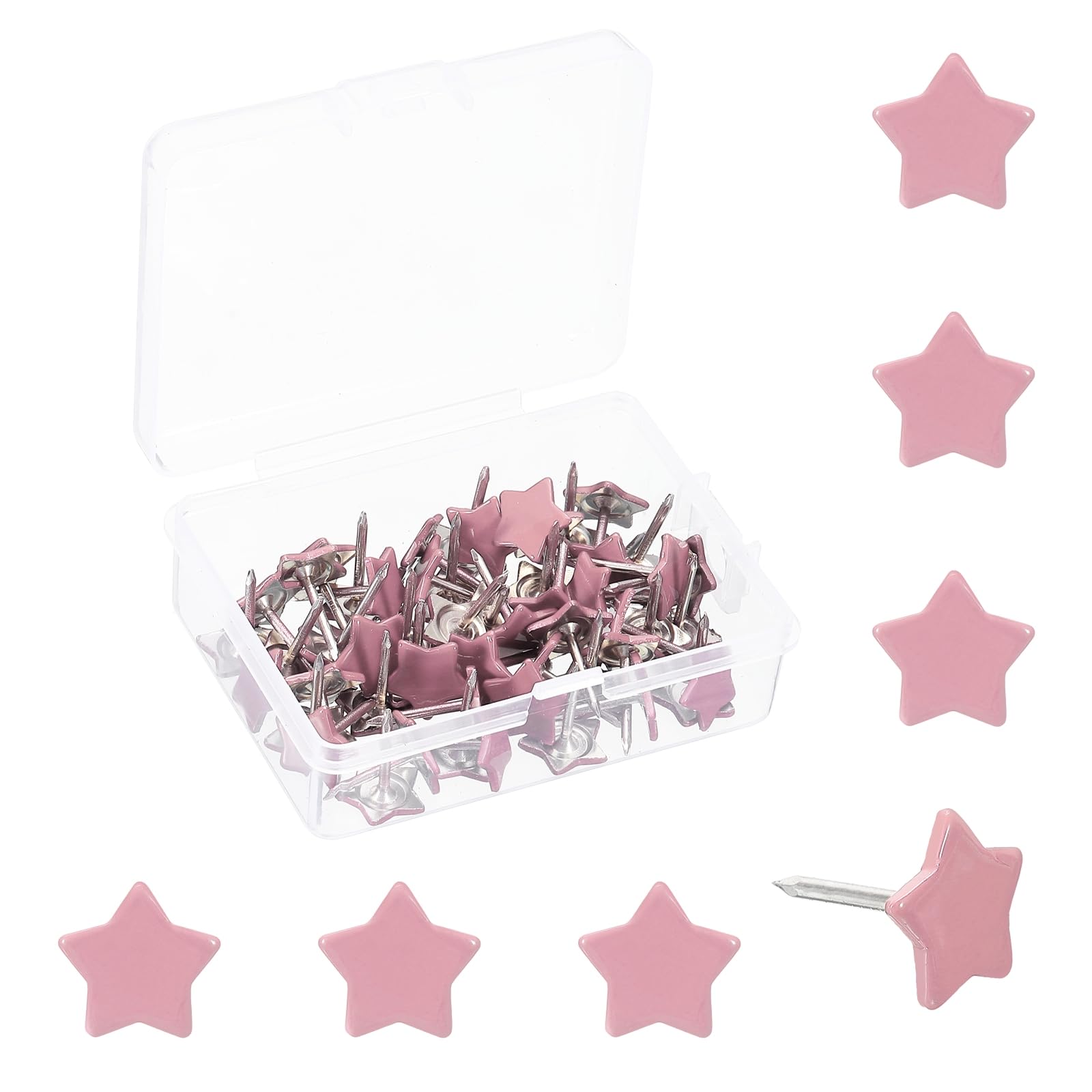 PATIKIL 1.2 x 1.5cm Star Push Pins, 100 Pcs Star Shape Thumb Tacks Cute Decorative Push Pin with Storage Box for Cork Bulletin Boards Photos Wall Maps Office Home Decor, Yellow