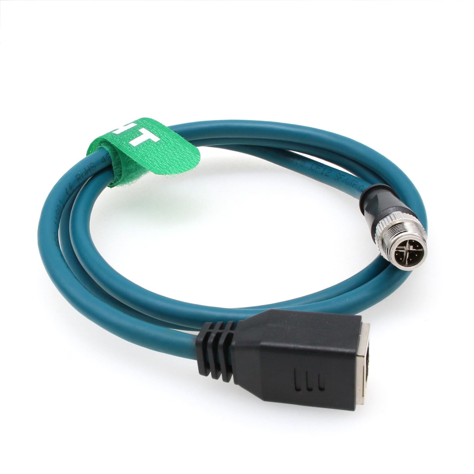 CERRXIAN Cavo Ethernet M12 A RJ45, M12 8 Pin Codice A Maschio A RJ45 Maschio Cat5e Cavo Schermato Ethernet Industriale SFTP 4PR 26AWG 3,2 Piedi (4 Pin