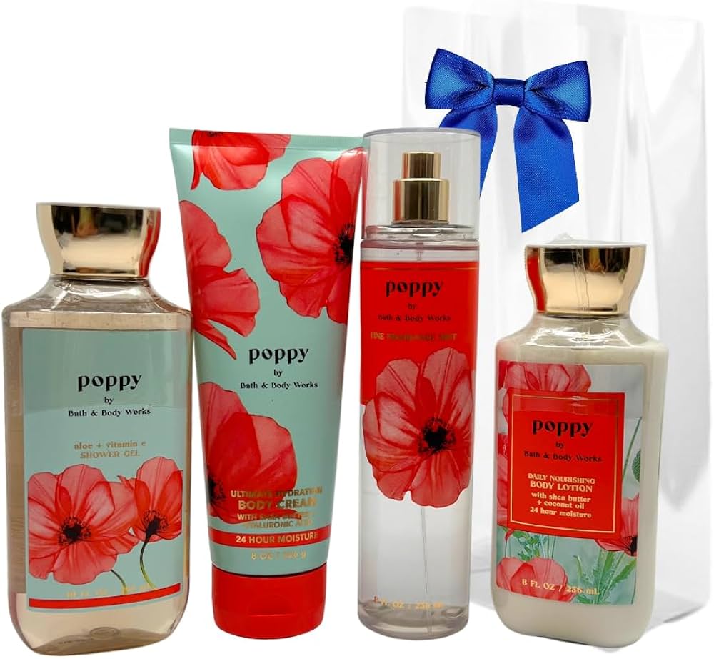 Amazon.com : Bath & Body Works POPPY 4-Piece Deluxe Gift Set
