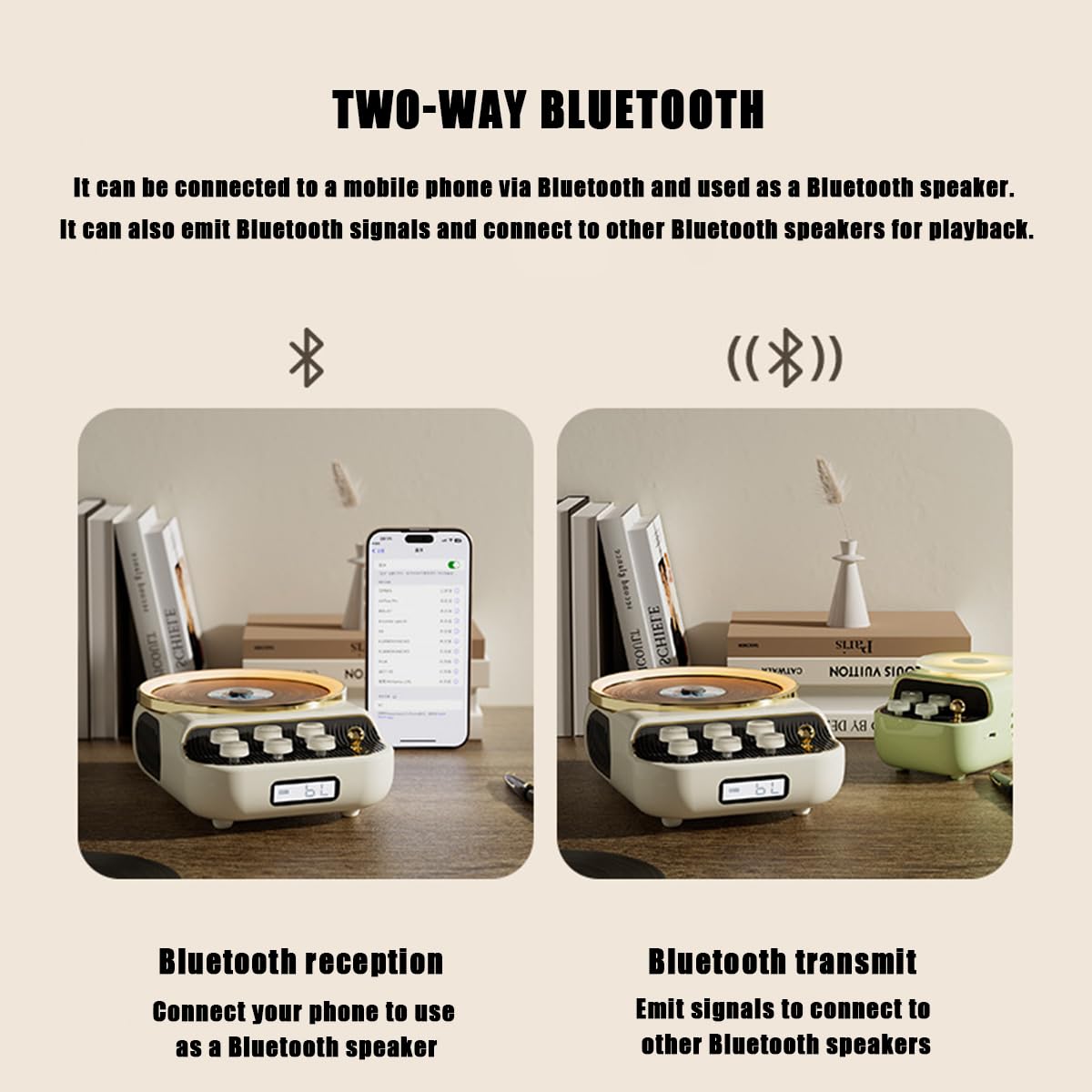 Lettore CD con cordino, sistema musicale ricaricabile da 4000 mAh, radio FM Bluetooth, giradischi, altoparlanti integrati, versatile per sport, studio, lavoro