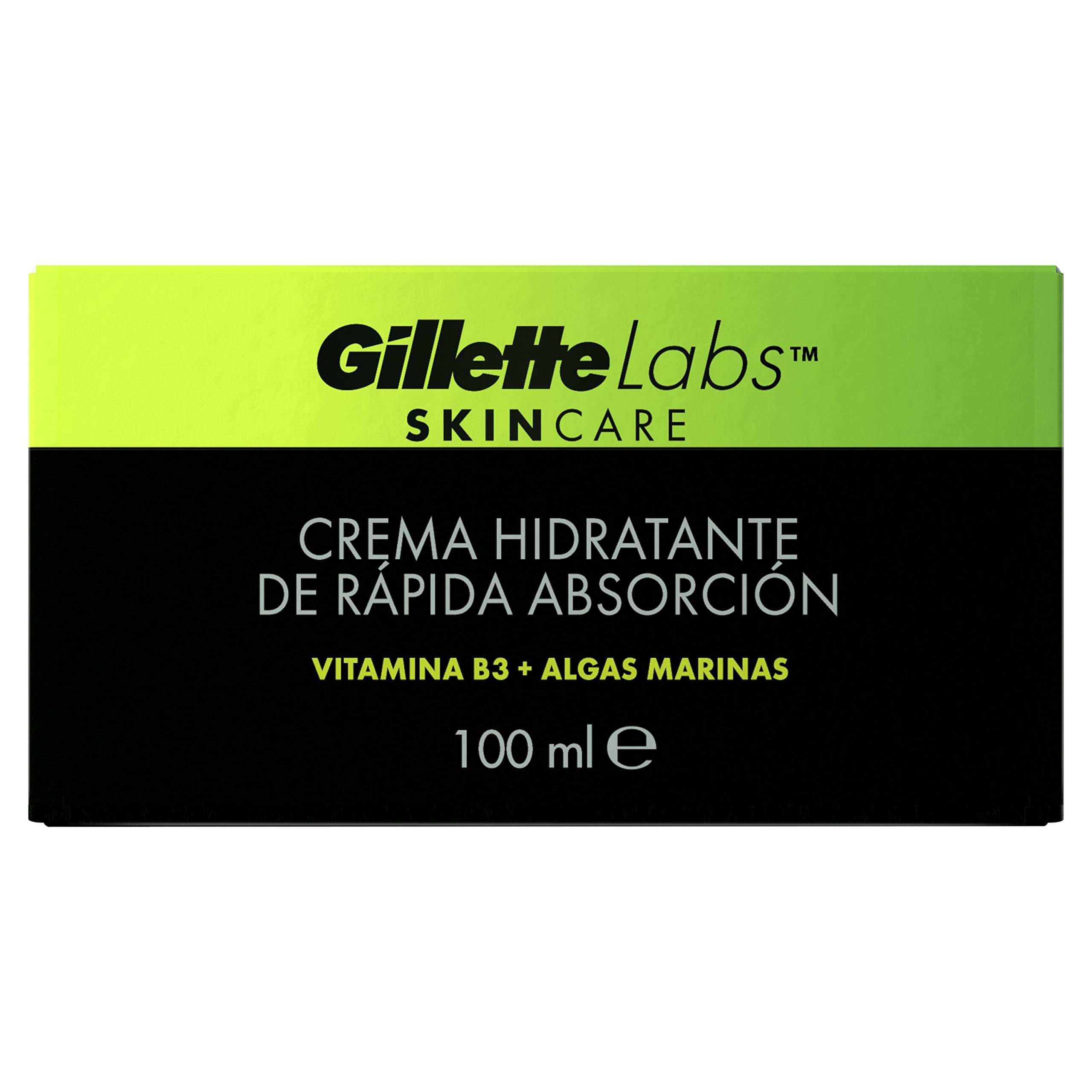 GilletteLabs Crema Hidratante De R&aacute;pida Absorci&oacute;n, Ligera E Hidratante, Incluye Vitamina B3 Y Algas Marinas, 100ml