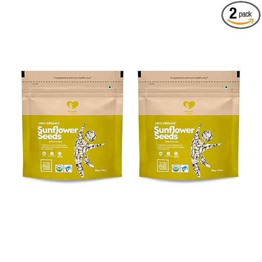 Organic Sunflower Seeds Sunflower Seeds (100G) Each - Raw Sunflower Seeds for Eating | Diet Food | Healthy Snack | Rich in Protein & Fiber (Pack of 2)