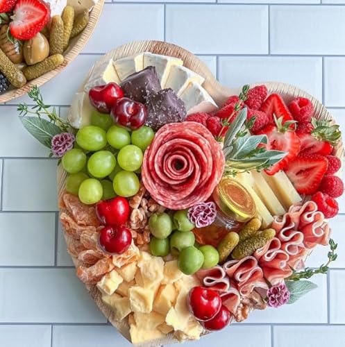 Charity Leaf Disposable Palm Leaf 10" Heart Plates (25 Pieces) Bamboo Like Serving Platters, Disposable Boards, Eco-Friendly Dinnerware For Weddings, Catering, Events #TOP1