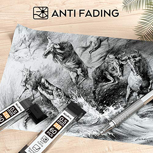 Nicpro 1200 Pcs Lead Refills 0.5 Mm 2B Break Resistant Mechanical Pencil Refills, 60 Pack Per Tube, 20 Tubes #TOP3