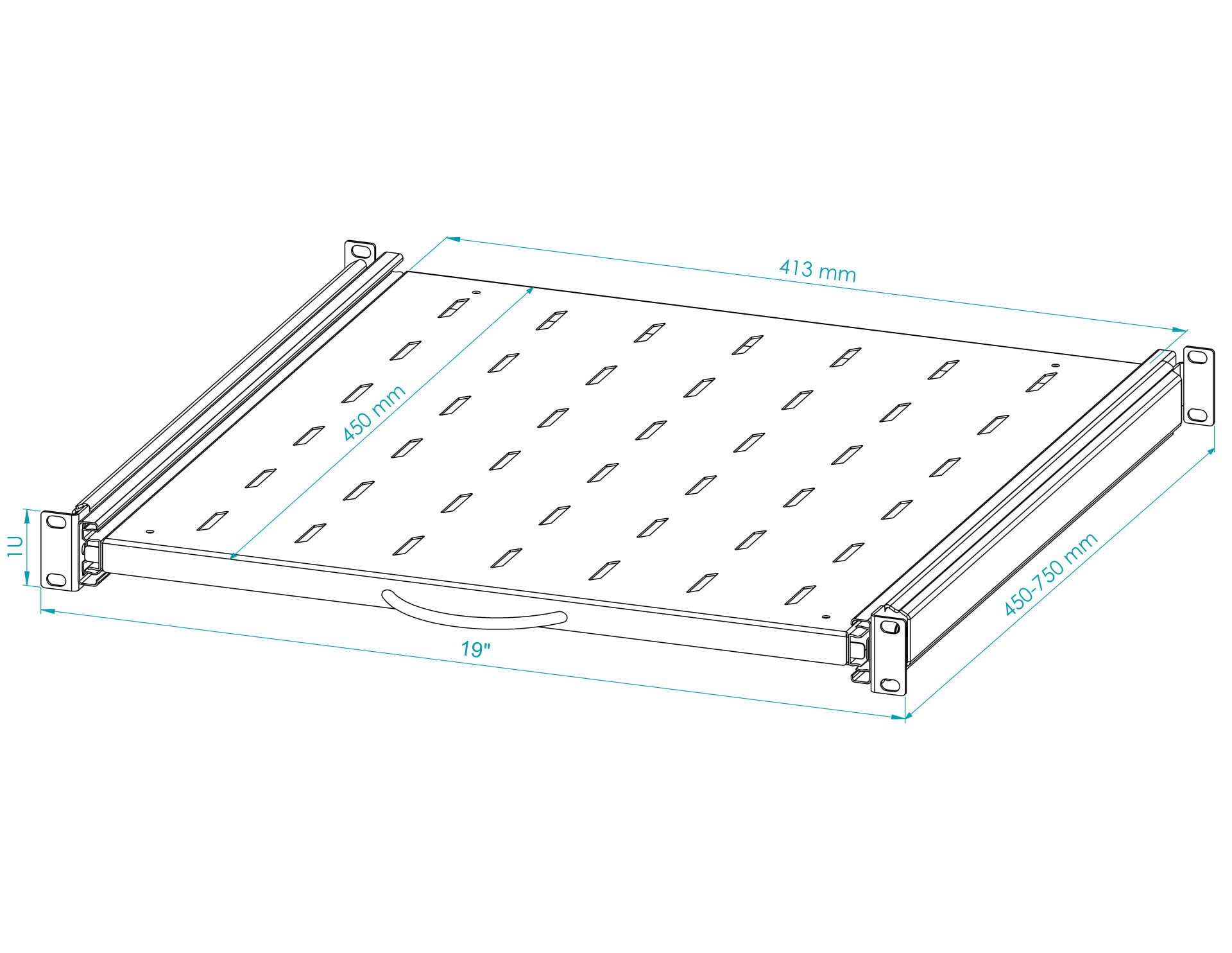 Étagère Rack Serveur 1U Extensible - Etagere 19 Pouces pour Baie Informatique