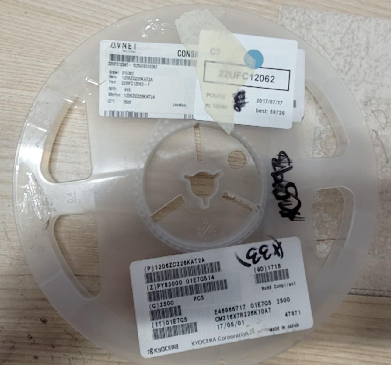 Generic (3 PCS) 1206ZC226KAT2A Compatible with KYOCERA Compatible with CAP CER 22UF 10V X7R 1206