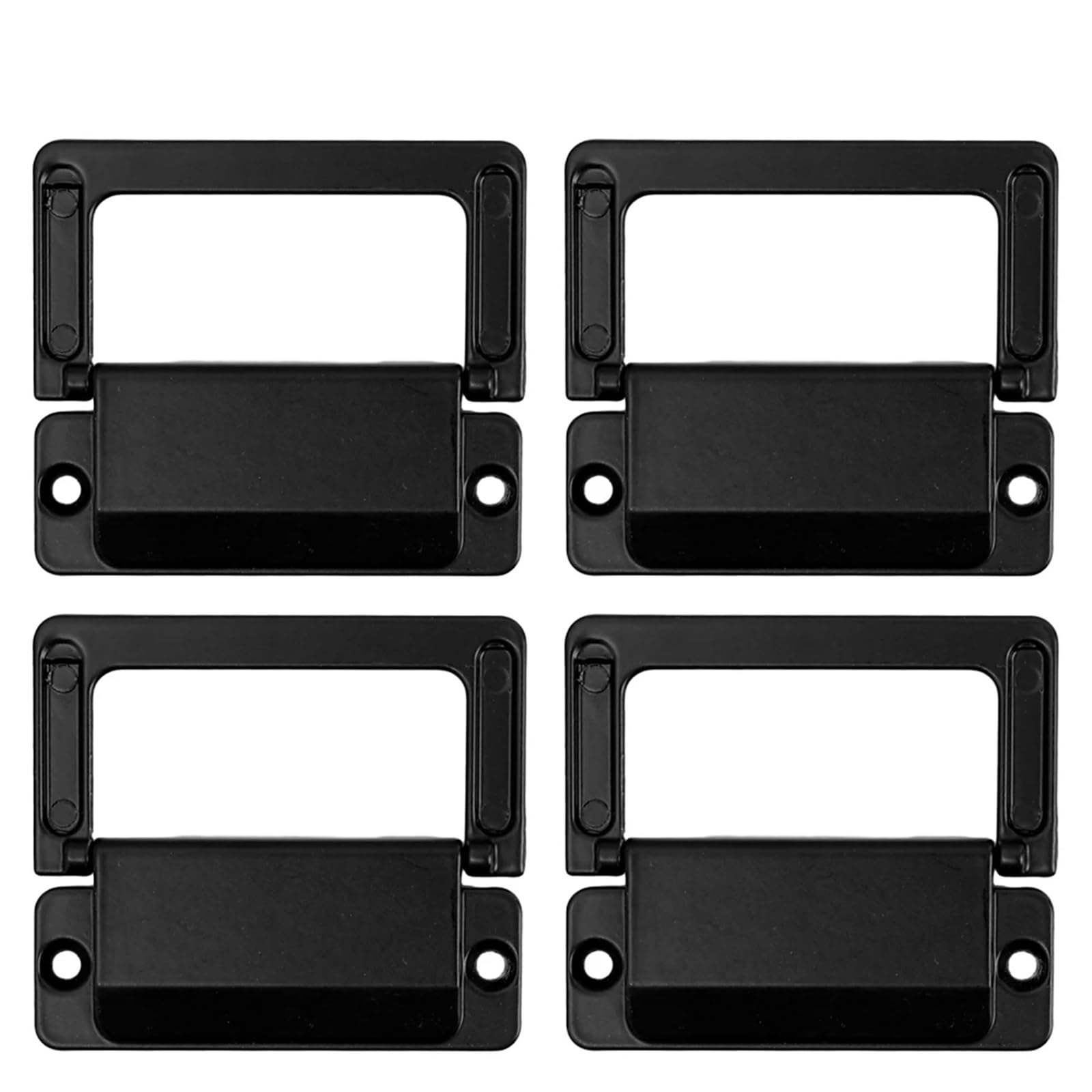 EKalgretrA Recessed Sliding Handles 1/6pcs Drawer Concealed Folding Handle Cabinet Hidden Pull Zinc Alloy Black Flat Cupboard Handles Furniture(4PCS)